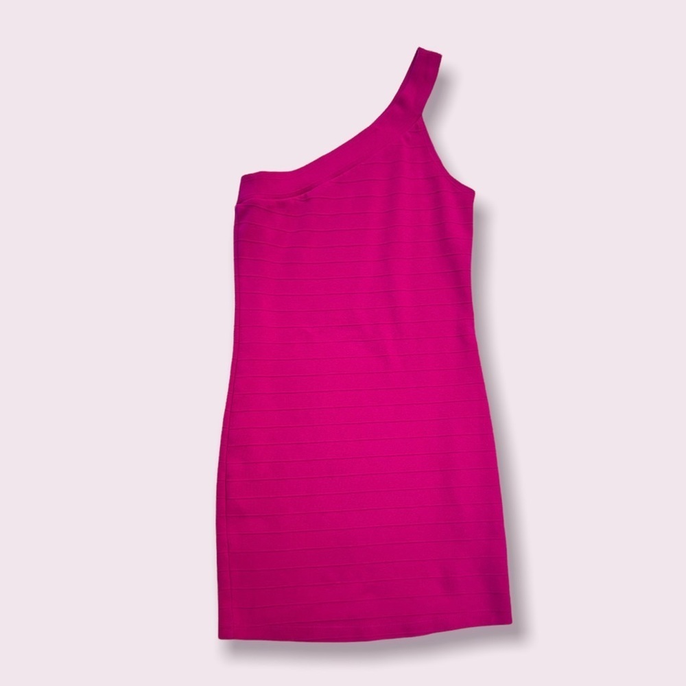 Hot pink one shoulder 2000s vibes dress